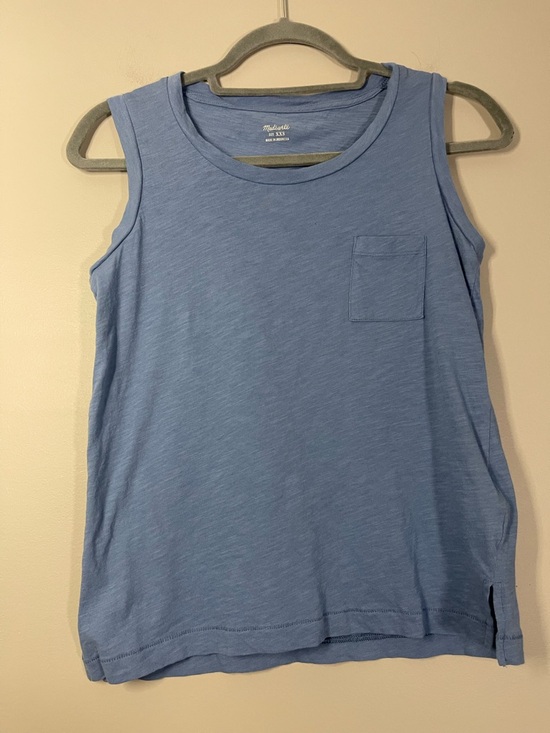Madewell Sleeveless Pocket Tank Top - Light Blue - Picture 2 of 6